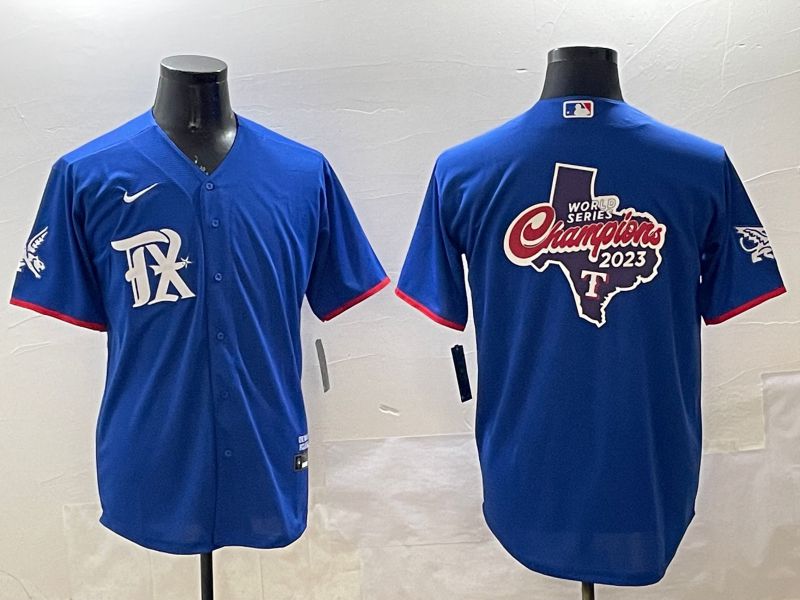 Men Texas Rangers Blank Blue City Edition 2025 Nike MLB Jersey style 8